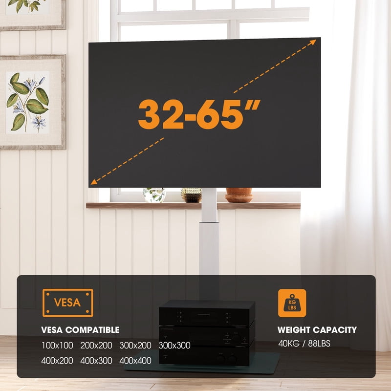 AOKCOS Floor TV Stand for 32-65 inch TVs up to 88lbs with Tilt