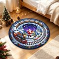thumbnail image 4 of Cififendec Christmas Round Area Rug, 31.5", Large 3D Visual Illusion Floor Mat with Santa Print Non Slip Base for Fireplace Side Festive Floor Styling, 4 of 6