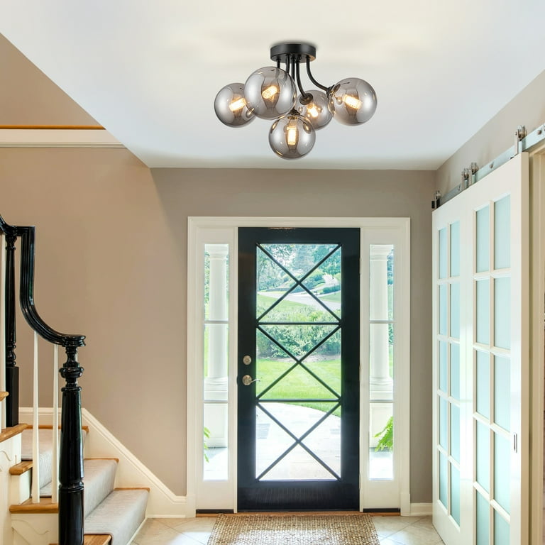 Uznhty Sputnik Ceiling Light Fixture with Sputnik Glass