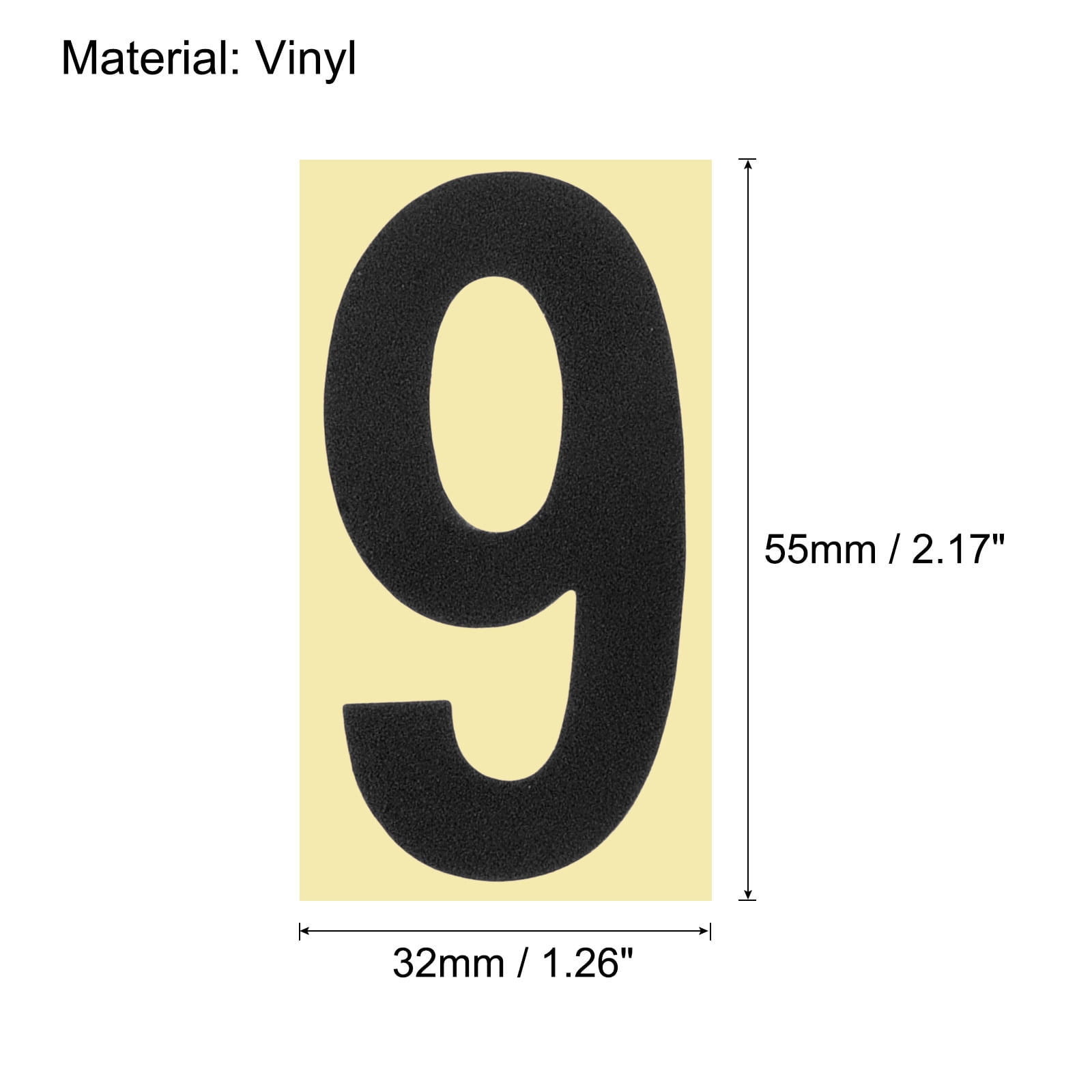 Unique Bargains 2.17 Inch Reflective Mailbox Numbers Sticker 0-9 Adhesive Number Black 3 Set