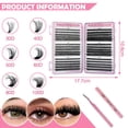 thumbnail image 2 of GIRACOA 570 Pieces False Eyelashes Clusters, 30-40-50-60-80-100D Eyelash Extension Kit, Curl False Eyelashes 8-16 mm, DIY Eyelash Extension Kit with Accessories, 2 of 7