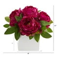 thumbnail image 2 of 11in. Peony Artificial Arrangement in White Vase, 2 of 2
