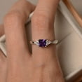 thumbnail image 4 of princess cut ring amethyst engagement ring February birthstone anniversary gifts, 4 of 4