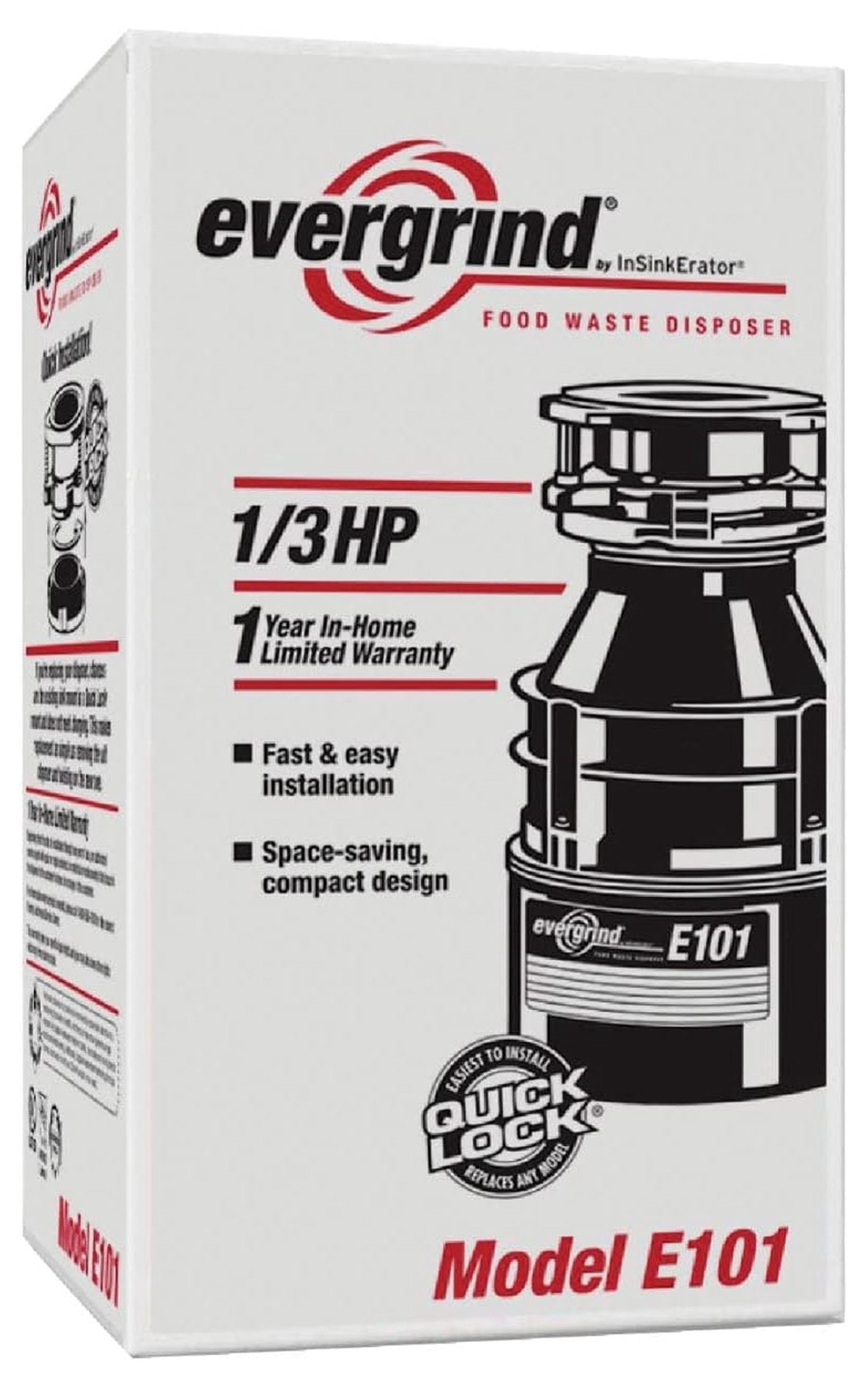 Evergrind E101 1/3 Garbage Disposer Gray