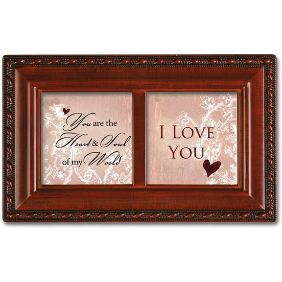 You Are The Heart And Soul I Love You Woodgrain Cottage Garden Petite Music Box