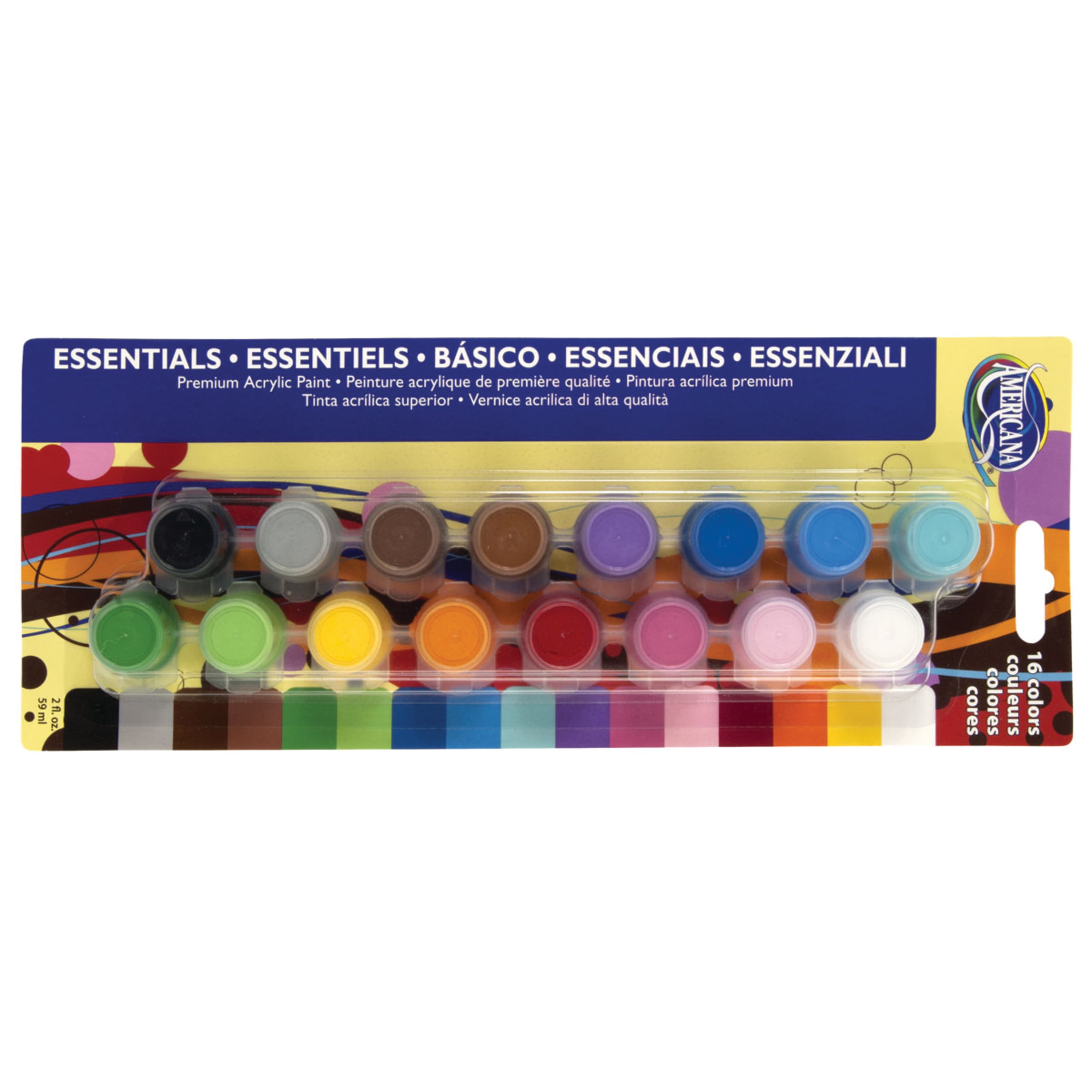 DecoArt Paint Pot Set, Americana Acrylic Paint, 16Color Set