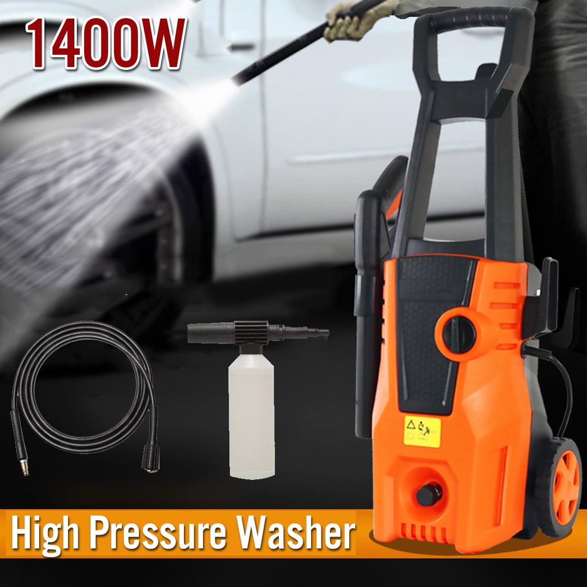 1400W Auto Car Cleaner Washer High Pressure Spray Gun Bottle Brush