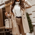 thumbnail image 2 of UPPADA Woolen Coat Jacket for Women Fashion Long Blazers Long Sleeve Tops Button Suit Jackets Loose Fit Work Officr Casual Outwear, 2 of 5