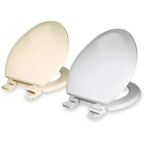 Highcraft Elongated Molded Wood Toilet Seat Slow Close Adjustable Hinge Bone