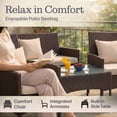 thumbnail image 3 of Lavish Home 4-Piece Patio Furniture Set with Couch, Chairs, and Table (Brown), 3 of 6