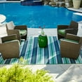 thumbnail image 2 of Style Haven  Martinique Feeling the Blues Striped Indoor Outdoor Rug 6'7" x 9'6" 6' x 9' Outdoor, Indoor Kitchen, Patio, Dining Room Rectangle, 2 of 5