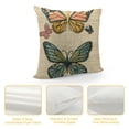 thumbnail image 4 of BCIIG YUESHARE Boho Colorful Butterfly Linen Throw Pillow   Butterfly Lover Gifts for Home Girls Room Bedroom Decor 12x12in, 4 of 5