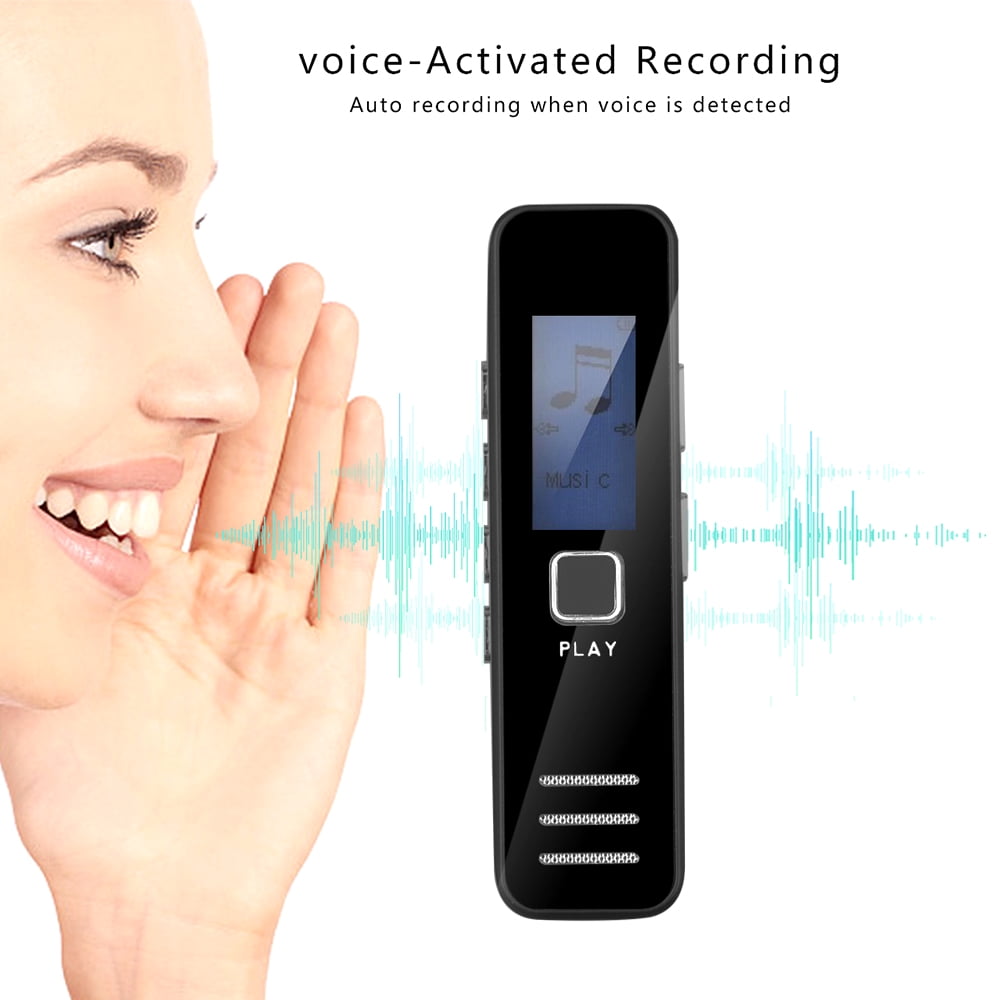 RIWPKFH Voice Activated Portable Recorder MP3 Player Telephone Audio Recording Digital Voice Recorder Dictaphone 20-hour