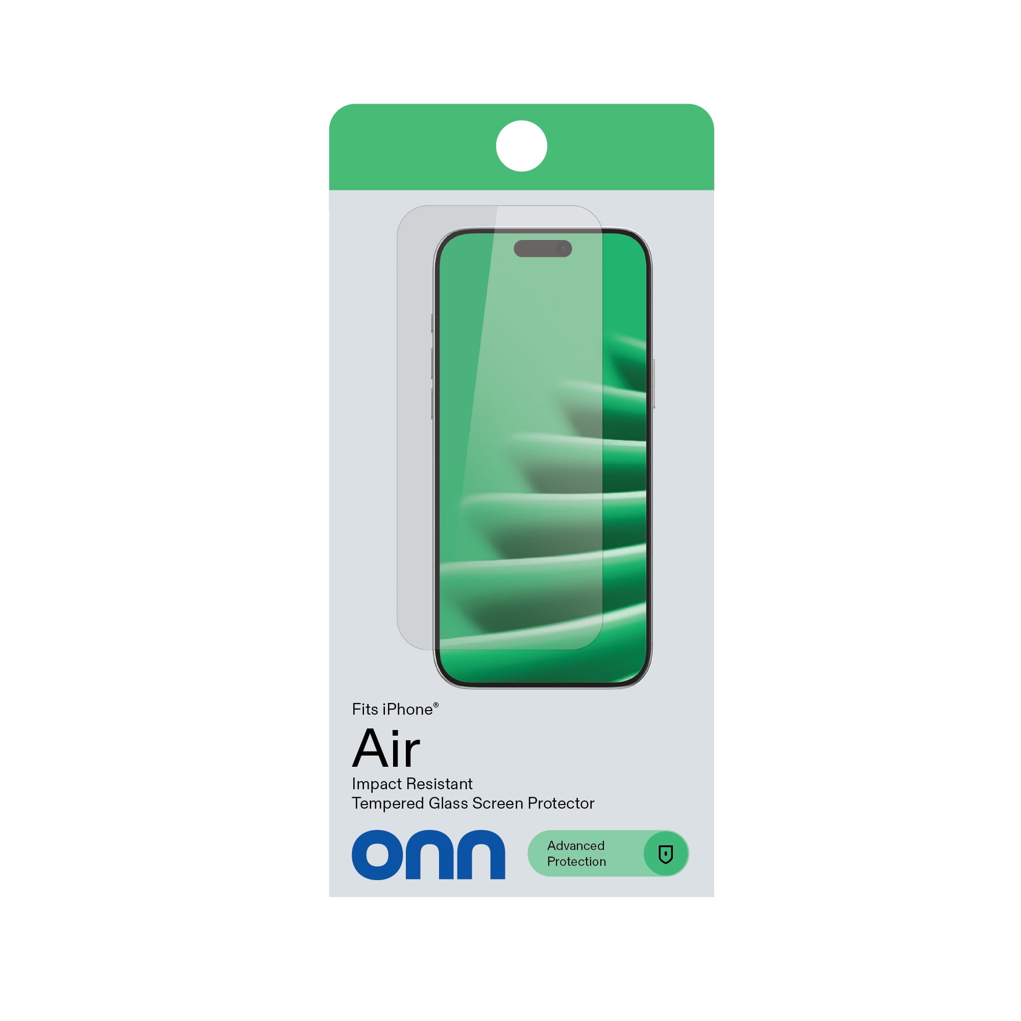 onn Impact Resistant Glass Screen Protector with Easy Application Tray for iPhone Air