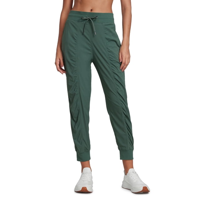 Pantalones Joggers CRZ YOGA Mujer Tiro Alto 66 cm con Bolsillos Verde