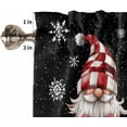 thumbnail image 5 of Christmas Gnomes Kitchen Curtains and Valances Set, Rod Pocket Curtains Tier Farmhouse Window Curtains 24 Inch Length, Xmas Red Flowers Leaves Snowflake Black 3 Piece Kitchen Curtains Set, 5 of 6