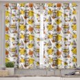 thumbnail image 2 of Ambesonne Sketch Valance & Curtain, Honey Jars Drops and Bees, 55"x45", White Mustard Ginger, 2 of 7