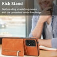 thumbnail image 4 of Samsung A53 5G Case, Dteck Zipper Pocket Credit Card Holder Flip Stand Case PU Leather Shockproof Cover for Samsung Galaxy A53 5G - Brown, 4 of 7