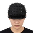 thumbnail image 2 of Hsqqdc Spiky Studded Baseball Cap Flat Brim Punk Hat for Street Style, 2 of 7