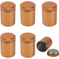 thumbnail image 1 of Lata de té con tapa hermética dorada, 6 unidades, pequeña lata sellada de hojalata, minicaja de almacenamiento de metal portátil y reutilizable, organizador de tarros redondos para cocina, té suelto,, 1 of 7
