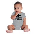 thumbnail image 4 of Warning I'm Teething Funny Shark Romper Boys or Girls Infant Baby Brisco Brands 12M, 4 of 6
