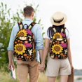thumbnail image 5 of Honeii Sunflowers Mushrooms Print Canvas College Laptop Backpack, Durable Rucksack Travel Notebook Bag School Backpack Book Bag for Men Women-Small, 5 of 7
