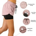 thumbnail image 5 of Hiauspor Athletic Running Shorts for Women Quick Dry with Pocket Gym Yoga Workout Pink S, 5 of 7