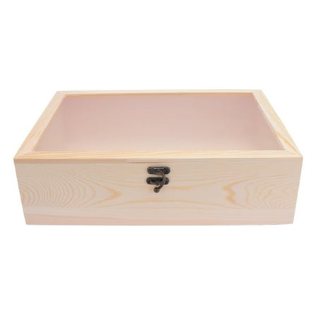 

Everlasting Flower Gift High Grade Wooden Box DIY Wooden Rectangular Translucent Window Gift Box for Home Office