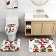 thumbnail image 5 of 4PCS Christmas Shower Curtain Sets with Rugs, Waterproof Fabric Shower Curtain, Patchwork Red Plaid Xmas Tree Black Deer Moose Reindeer Wildlife Cabin Hunting Snowflake Winter Bathroom Decor, 5 of 7