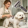 thumbnail image 7 of Dyegold Double Sided Pet Dematting Comb Dog Cat Undercoat Rake Grooming Deshedding Tool with Stainless Steel Teeth for Long Hair Detangling Shedding Removal, 7 of 7