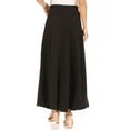 thumbnail image 3 of Women's Casual Solid Flare A-line Long Skirt with Elastic Waistband, 3 of 6