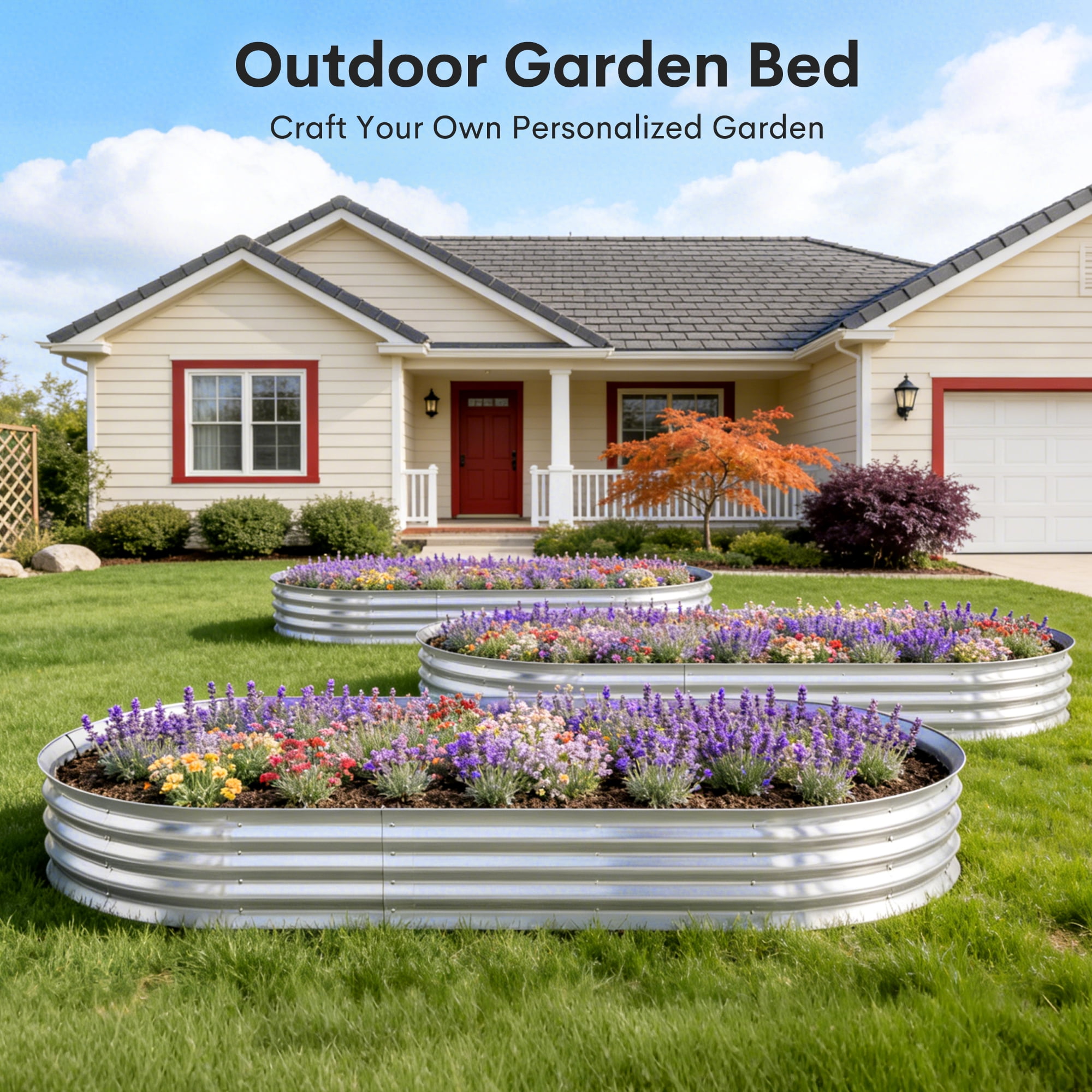 Raised Garden Bed Kit,2 Pack 6×3×1ft Raised Garden Boxes Outdoor for Vegetables and Flowers,Silver
