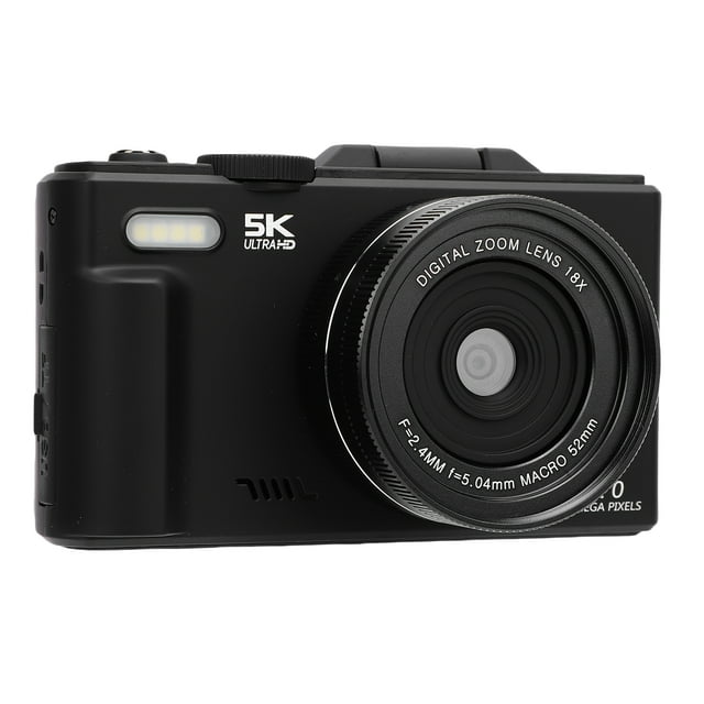 Cámara Digital De 5k 75MP, Cámara De Viaje De Selfie Zoom Wifi 18x, Cámara De Video De Enfoque Automático UHD, Pantalla De Flip De 3" 180, Con Una Tarjeta De Memoria De