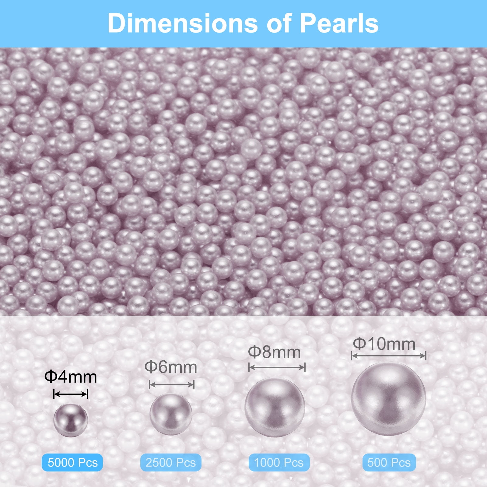 Unique Bargains Faux Pearl for Crafting No Hole Pearl for Vase Filler Light Purple 5000Pcs