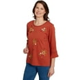 thumbnail image 3 of Alfred Dunner Womens Tossed Floral Flutter Sleeve Top, 3 of 4