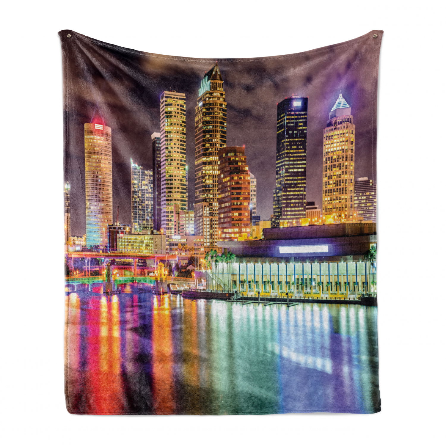 Ambesonne Travel Soft Flannel Fleece Throw Blanket Multicolor Real Life Picturesque of Golden Gate Bridge Cityscape California Landmark Cozy Plush for Indoor and Outdoor Use 70 x 90