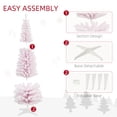 thumbnail image 5 of HOMCOM 7' Snow Flocked Artificial Christmas Tree Slim with Stand, Pink, 5 of 9