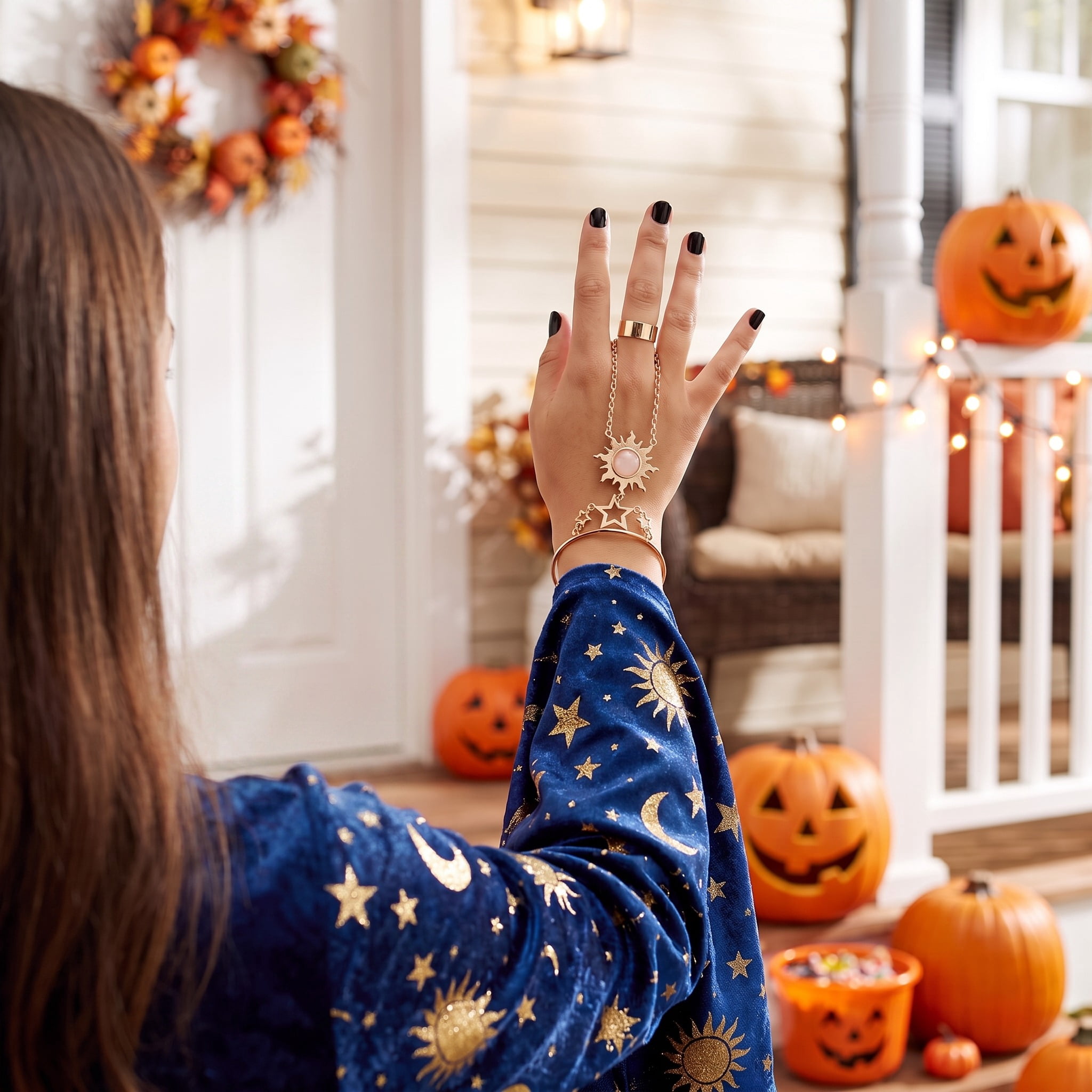 Celestial Hand Bracelet Costume Accessory for Adults, Gold and Black, Halloween by Way To Celebrate