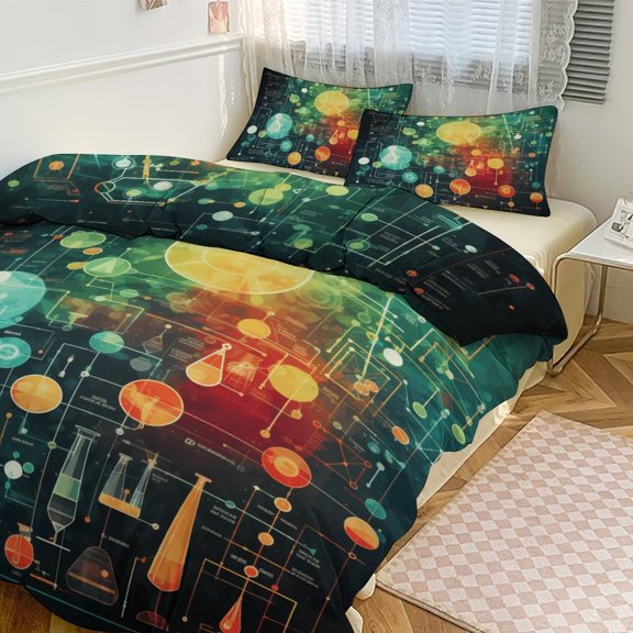Math Formula Bedding Sets Twin Duvet Cover 3 Piece Cute Bed Set for Boys Girls Kid