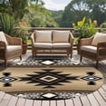 thumbnail image 5 of Round Rugs 6 Ft, Brown Southwest Non Slip Area Rugs for Kitchen Bedroom Entryway, Farmhouse Boho Aztec Geometric Neutral Washable Carpet Runner Rug Floor Mats for Bedroom Home Decor, 5 of 9