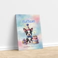 thumbnail image 3 of Happy Birthday Cute Puppy Boston Terrier with Cake Gifts Party Hat Vertical Matte Canvas Poster Gentleman Dog Lover Gifts Wall Art Home Decor - 00029, 3 of 5