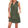 thumbnail image 1 of ZAXARRA Robe d'Été Mini pour Femmes Sans Manches Col en V Robes de Soirée avec 2 Poches, 1 of 8