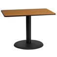 thumbnail image 1 of Flash Furniture 24 by 42" Rectangular Natural Laminate Table Top with 24" Round Table Height Base, 1 of 2