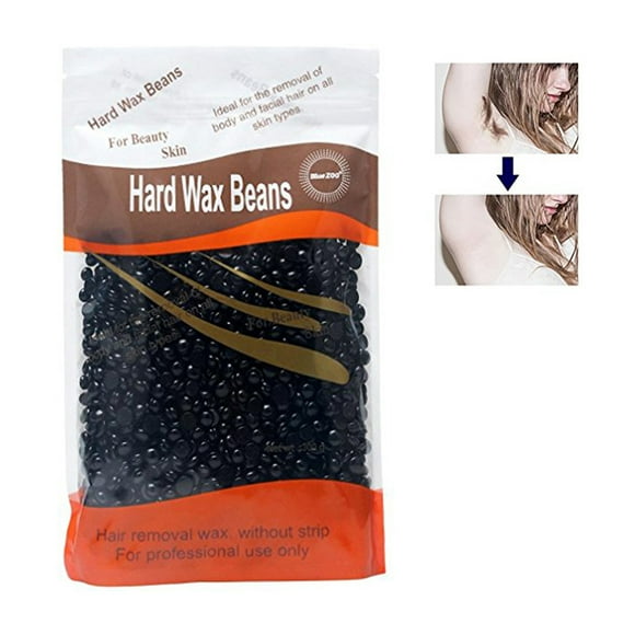 Painless Hair Removal No Strips Depilatory Pearl Hard Wax Beads Beans 300g (Black)