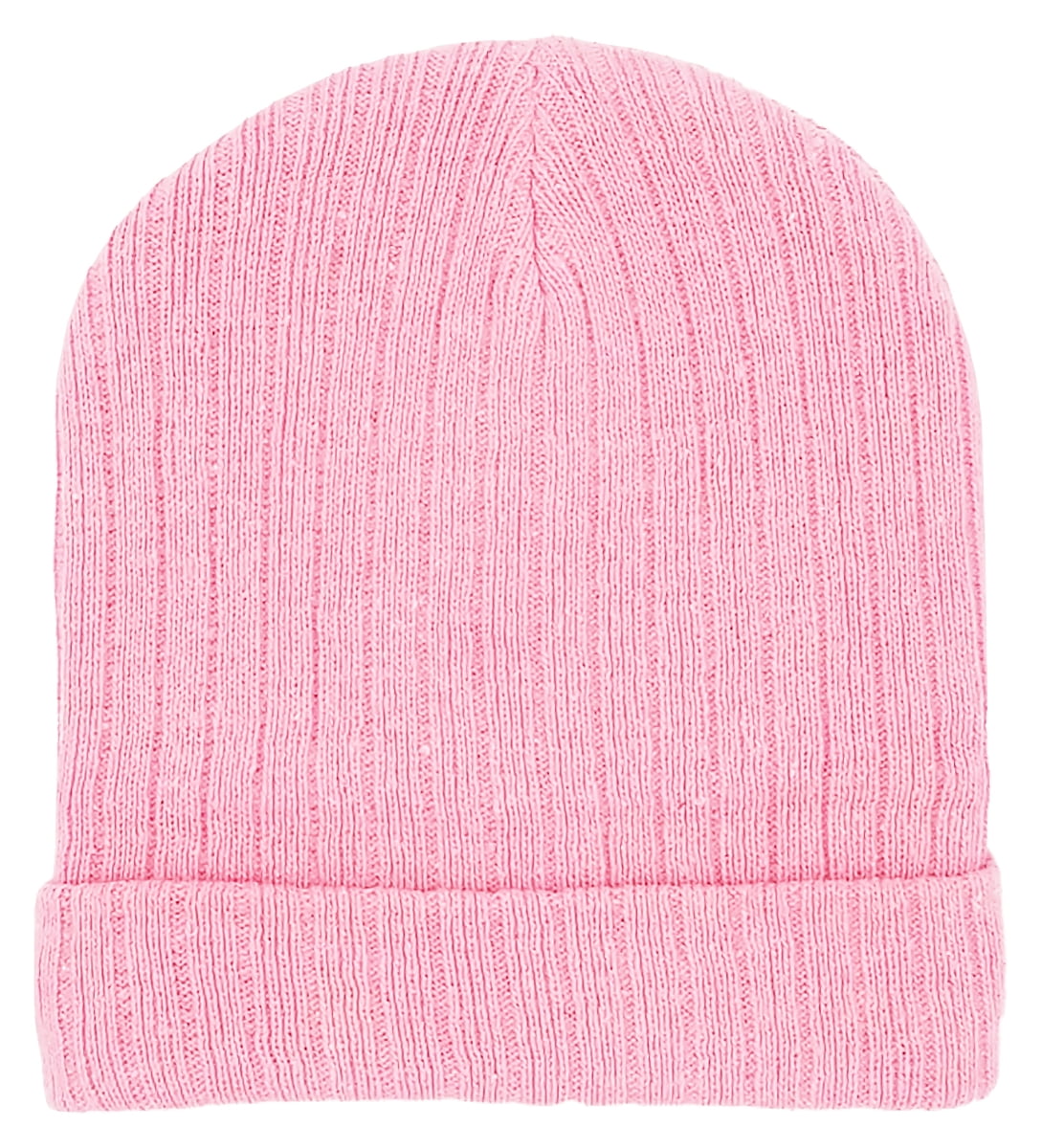 24 Pack Kids Beanies, Cuffed Winter Knit Hats for Boys Girls, Soft Thick Heat Insulating, Bulk (Assorted C)