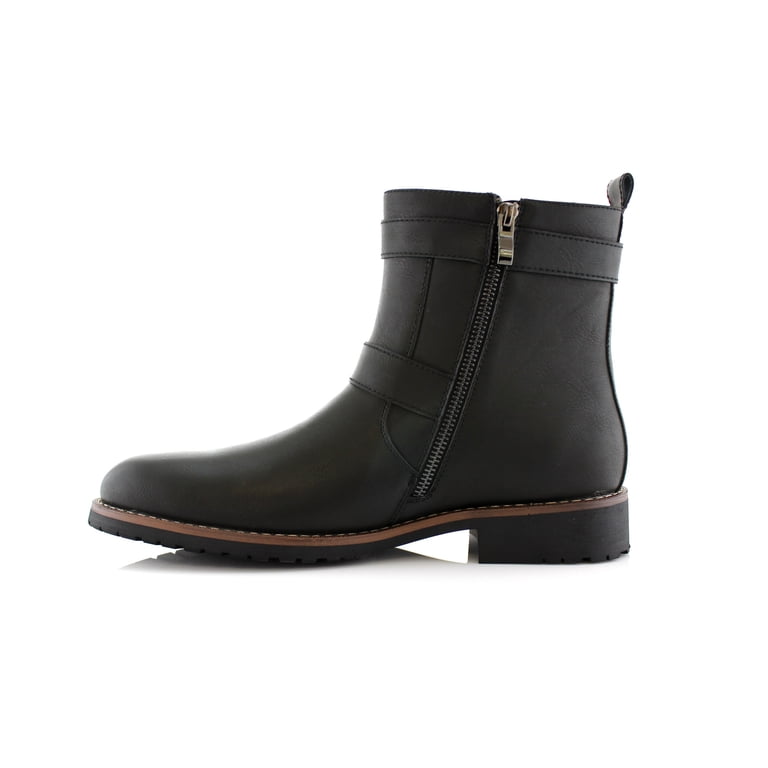 Polar Fox Wyatt Motorcycle Boots Men Size 11 Black Vegan Leather Buckle Zip Polar Fox WYATT Black Motorcycle Boots 11 Vegan Leather  main image 4