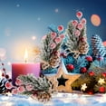 thumbnail image 4 of KAKOWELY 10 Pcs Petits Pics de Pin Artificiels Stimulation Aiguilles de Baies de Pin Ornements de Fleurs de Baies Rouges pour Arrangements Floraux de Noël Couronnes et Décorations de Fête, 7.48"X3.15"X0.39 Pouces, 4 of 5