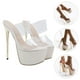thumbnail image 2 of GOOHOCHY 1 par moda sandalias de tacón súper altas plataformas impermeables zapatillas de talón alto, 2 of 8
