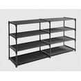 Mainstays 4Tier Shoe Rack Storage Organizer, Rich Black, 24 Pairs