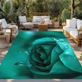 thumbnail image 2 of Green Rose Outdoor Rug 3x5 Ft - Reversible Patio Rug Outdoor Camping Rugs, Elegance Fantasy Flowers Romantic Washable Indoor Outdoor Area Rugs, Non-Slip Outdoor Carpet Runner for Deck/Porch, 2 of 8